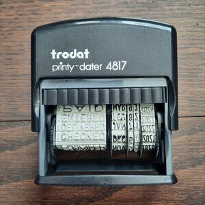 Trodat Printy 4817 Dial-A-Phrase Date Stamp - Self-Inking, 12 Consecutive Years